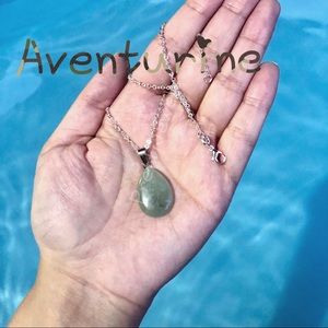 New Aventurine Droplet Gemstone Necklace